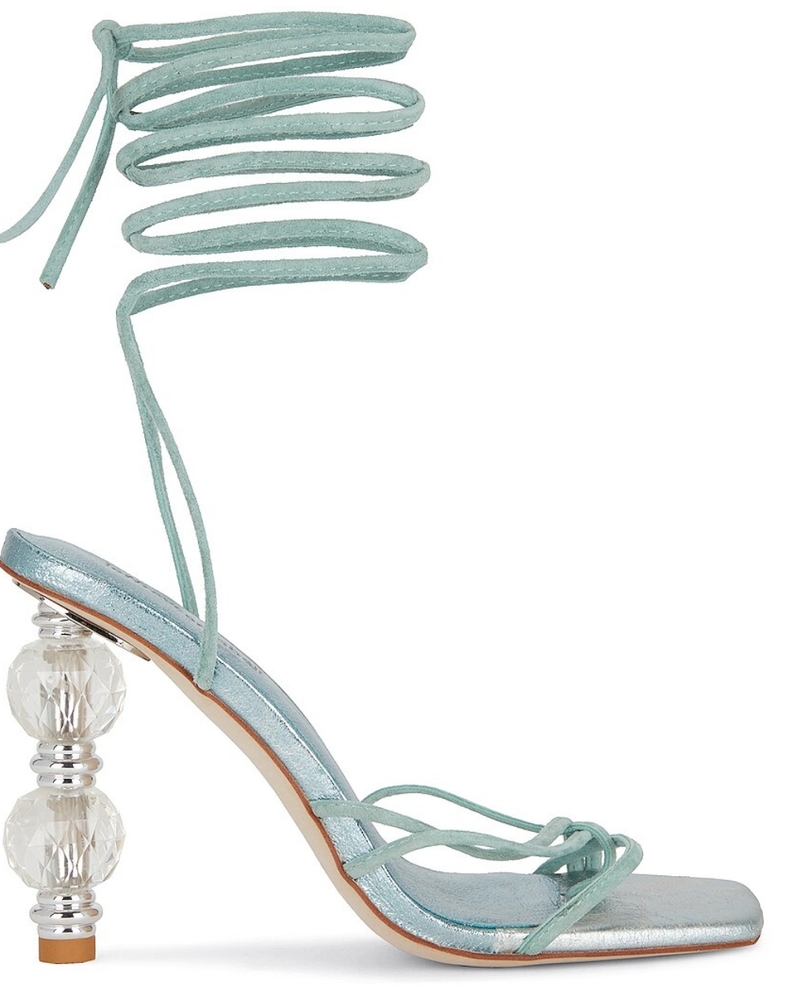 Jeffrey Campbell Bijouxx Heel in Mint Met & Mint Suede